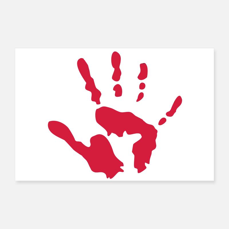 Abstrakte Handform mit lebendiger Farbe Poster 60x40 cm