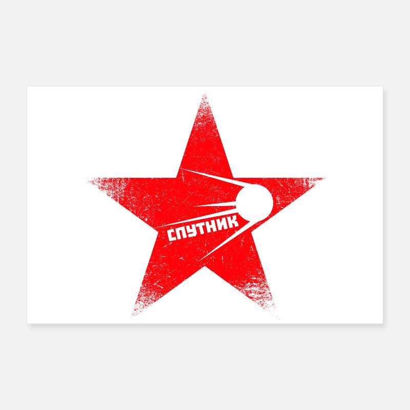 Roter Stern - Sputnik Poster 60x40 cm