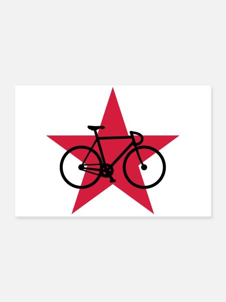 Cyclisme / Cycliste / Vélo / VTT / BMX - Poster 60 x 40 cm - blanc - Devant