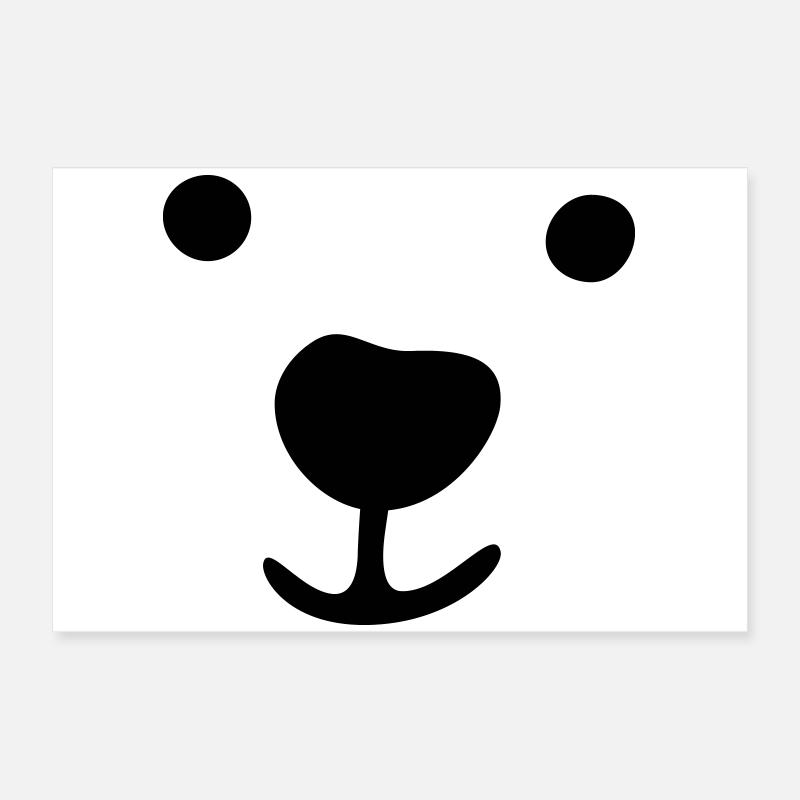 Polar Bear Face Christmas Gift Idea Kid Comic Poster 24" x 16" (60x40 cm)