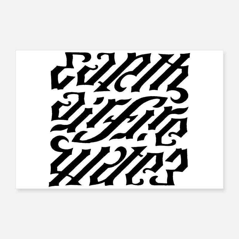 Ambigramme - terre-air-feu Poster 60 x 40 cm