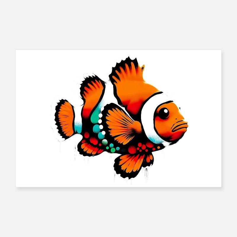 Poisson-clown Poster 60 x 40 cm