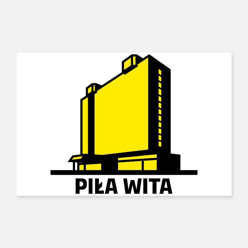 Piła Wita. Miasto Piła I Budynek Hotelu Gromada Plakat o wymiarach 60x40 cm