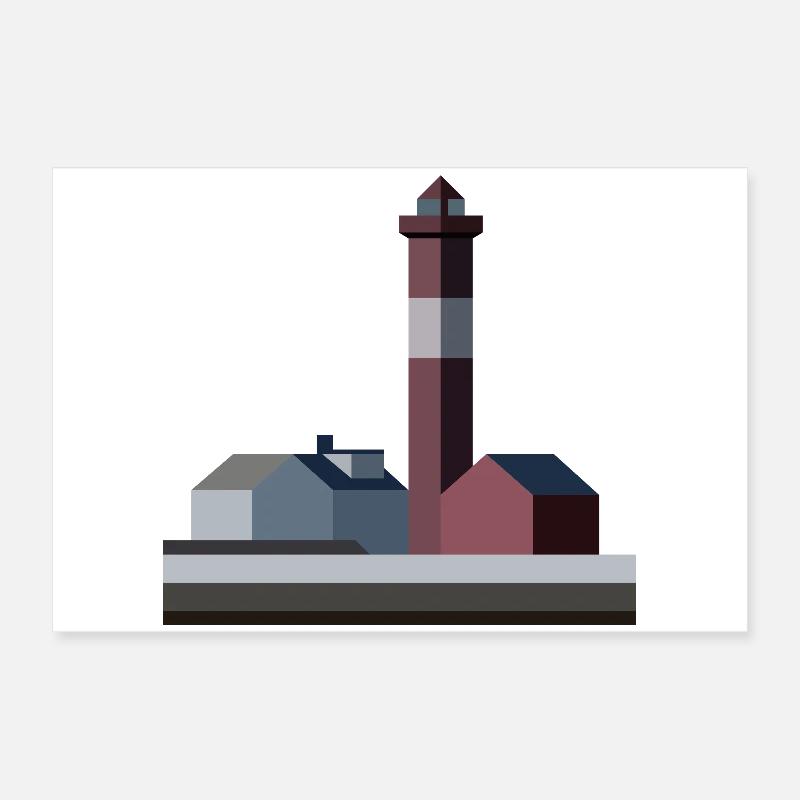 Stylized Starfish Lighthouse Poster 24" x 16" (60x40 cm)