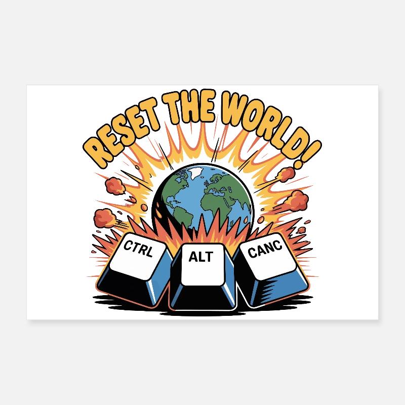 Reset the World Keyboard Reboot Poster 60x40 cm