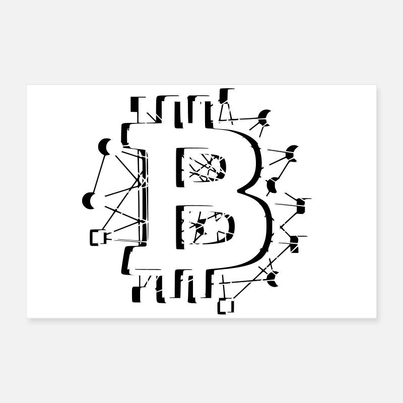 Bitcoin Board Circuit Tech Crypto Poster 24" x 16" (60x40 cm)