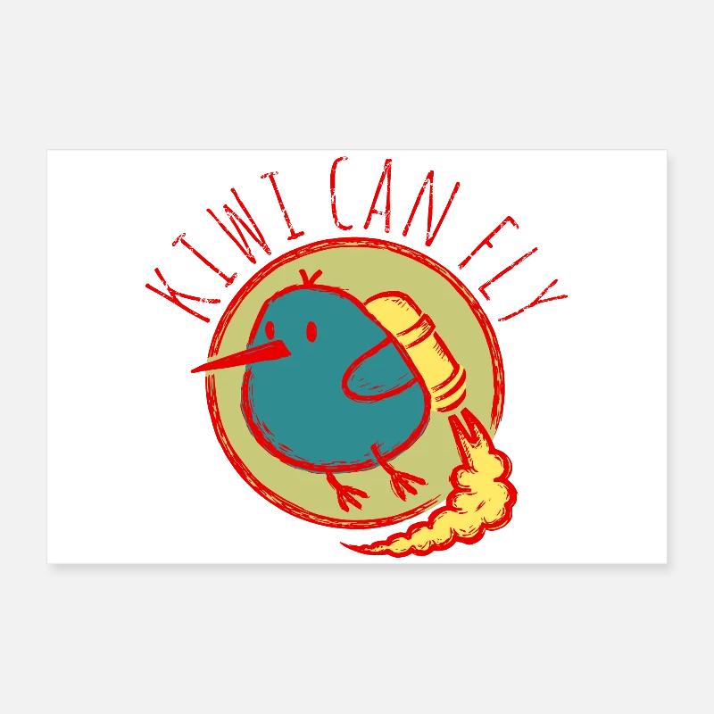 Kiwis can fly 2 Poster 24" x 16" (60x40 cm)