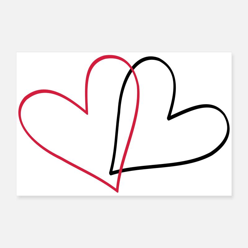 Herzen Herz Geschenkidee Partnerlook Poster 60x40 cm