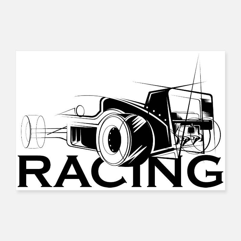 Icône d’illustration de course Icône de logo Voiture de course Poster 60 x 40 cm