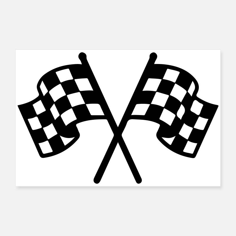 Icône du drapeau de course Poster 60 x 40 cm