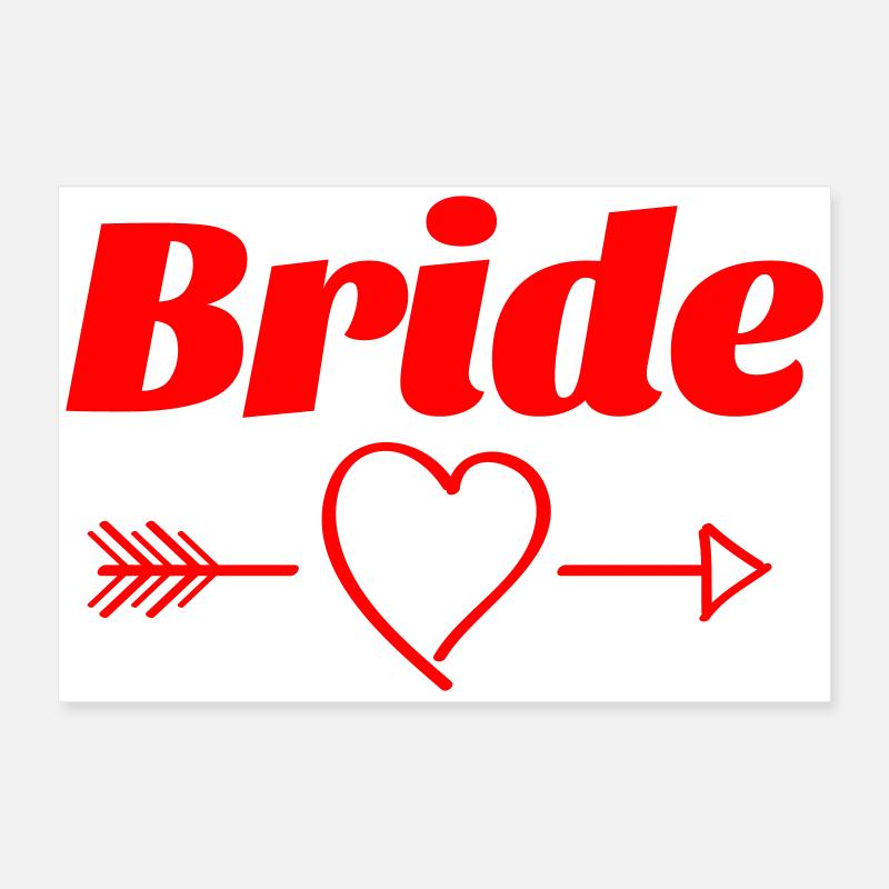 Bridal Heart Arrow Design Poster 24" x 16" (60x40 cm)