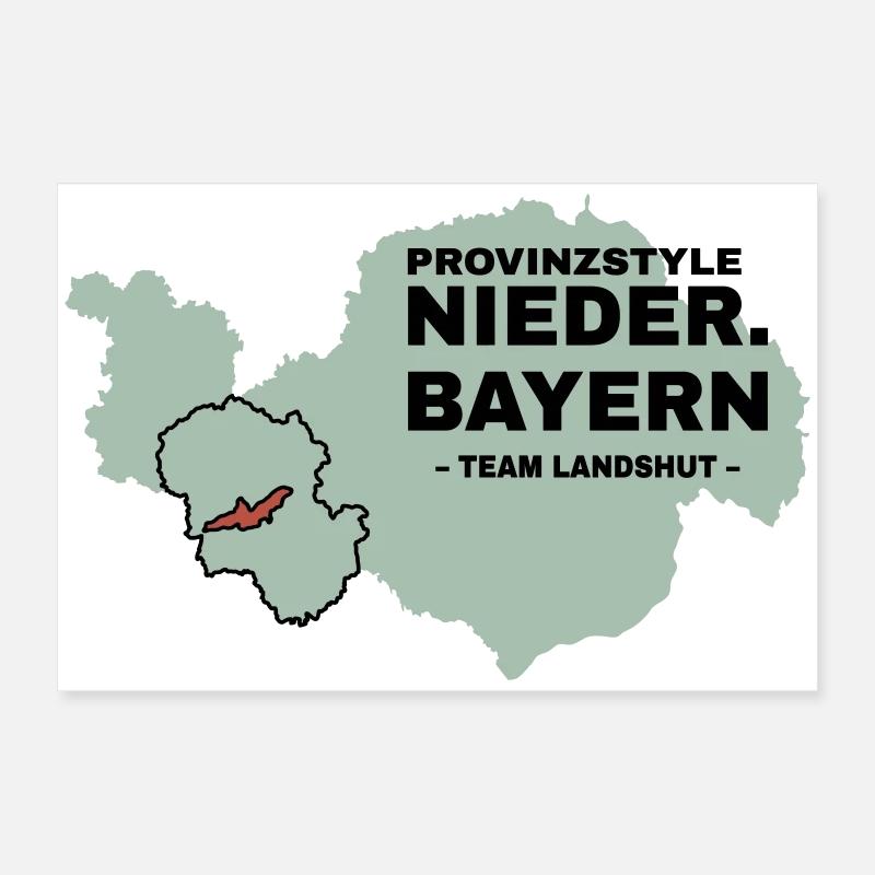 Basse-Bavière | LANDSHUT - Poster 60 x 40 cm - blanc