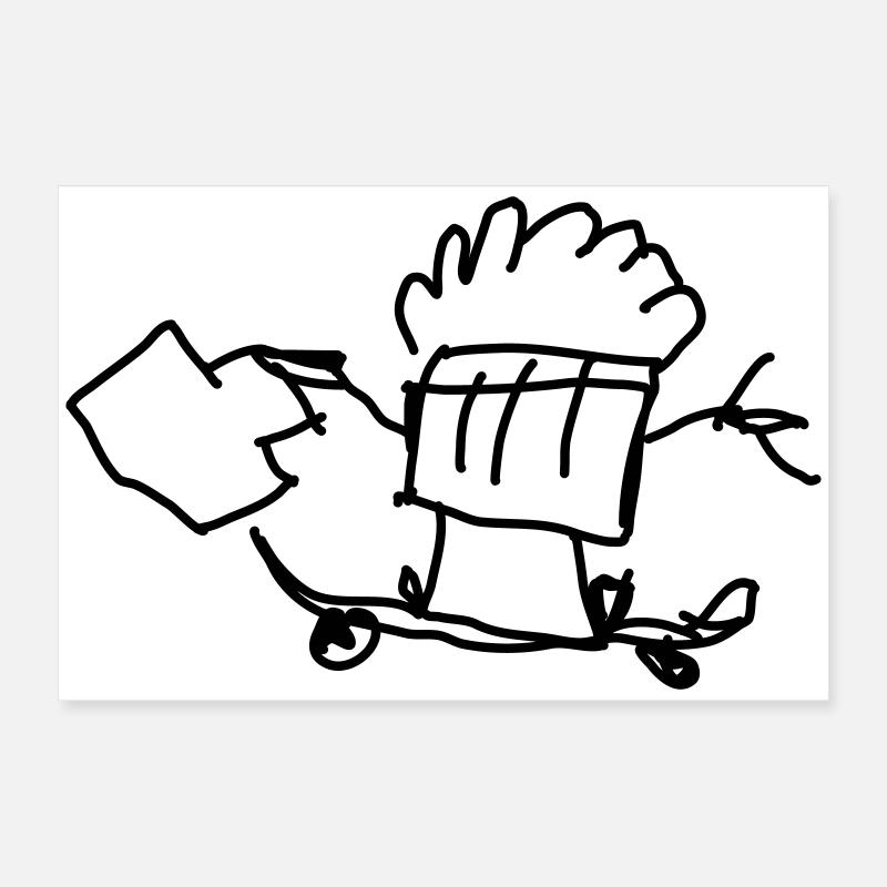 Muffin à roulettes avec valise Poster 60 x 40 cm