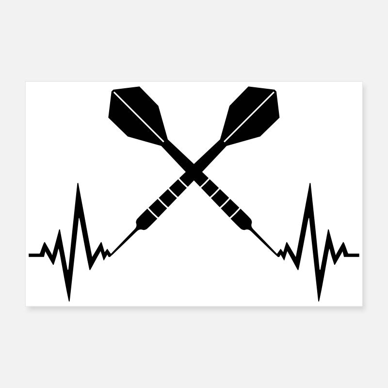 logo cool fréquence cardiaque pulsation texte y jouer Poster 60 x 40 cm