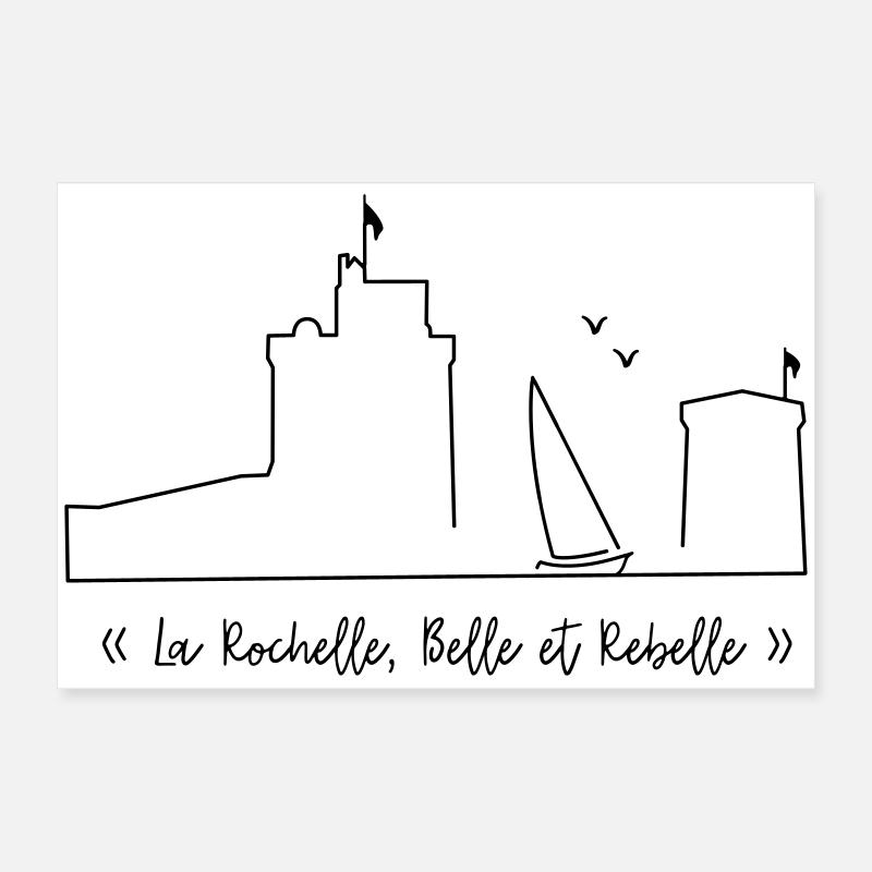 La Rochelle design marron - by Nicolas Poitevin Poster 60 x 40 cm