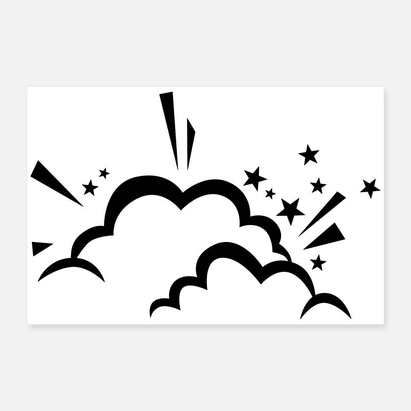 Comic Wolke nach Explosion Poster 60x40 cm