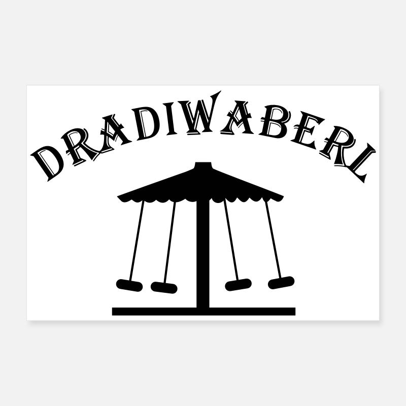 Dradiwaberl – carrousel dialectal autrichien - Poster 60 x 40 cm - blanc