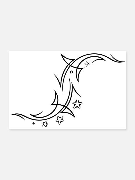 Tribal with stars - Poster 24" x 16" (60x40 cm) - white - Front