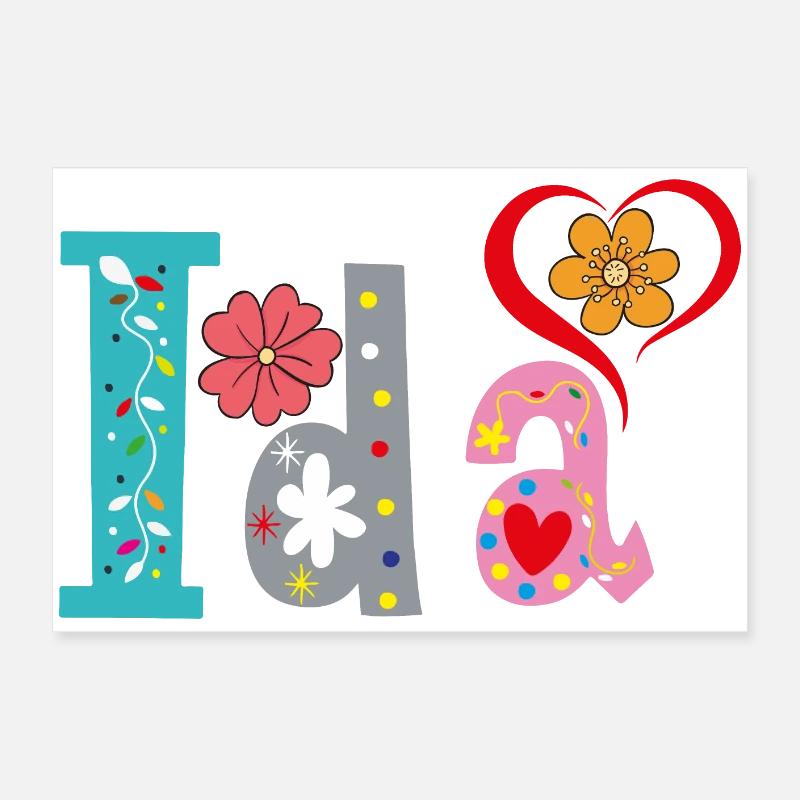 Nom personnalisé d’Ida Poster 60 x 40 cm