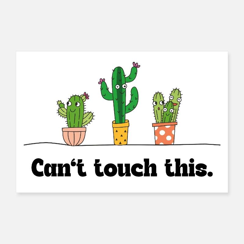 Impossible de toucher ça – Kawaii Cactus Word Game Poster 60 x 40 cm