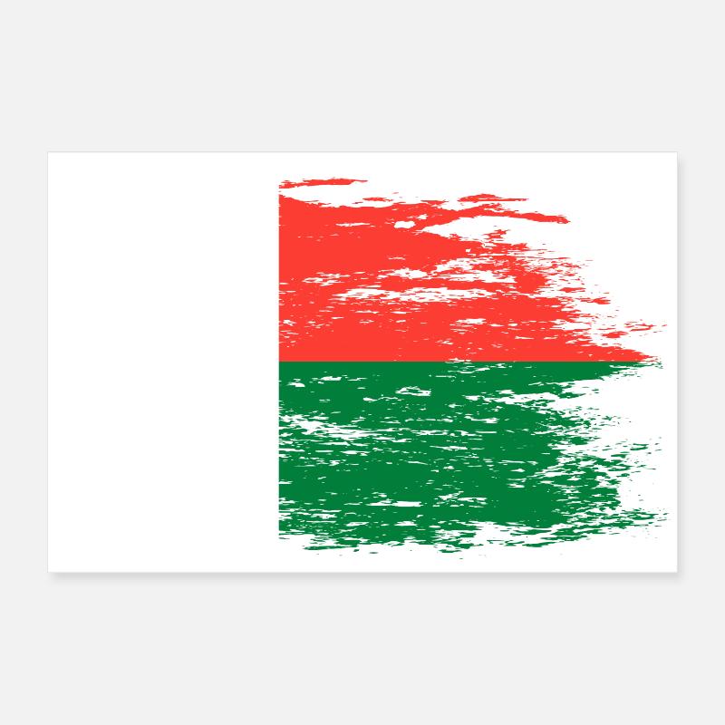 Madagaskar Flagge used Poster 60x40 cm