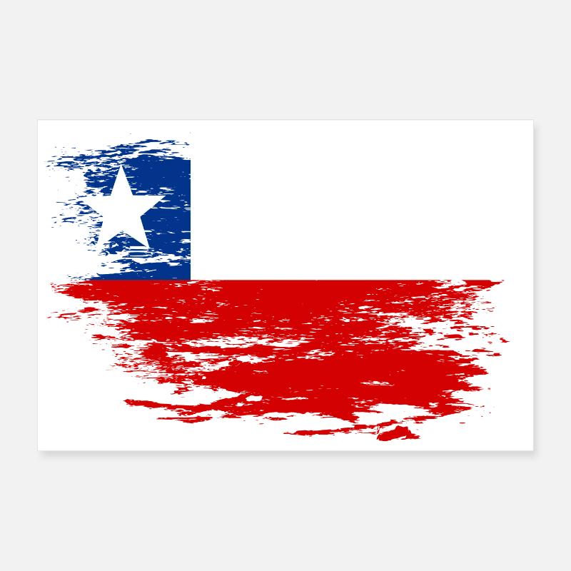 Chile Flagge used Poster 60x40 cm