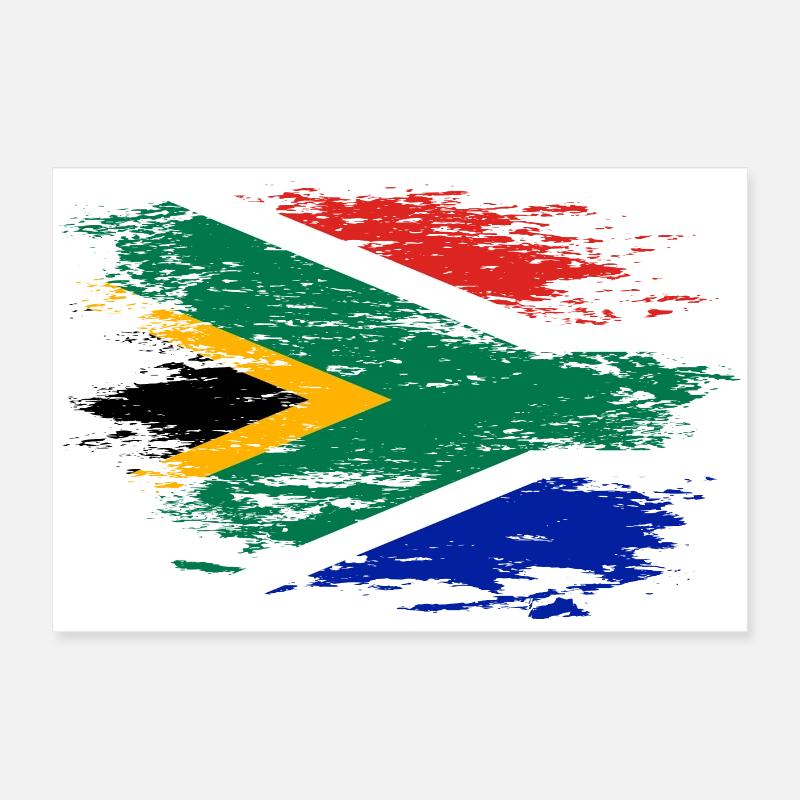 Drapeau de l’Afrique du Sud utilisé Poster 60 x 40 cm