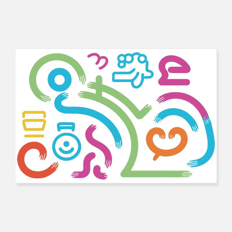 Lebendiger abstrakter Farbstrudel Poster 60x40 cm