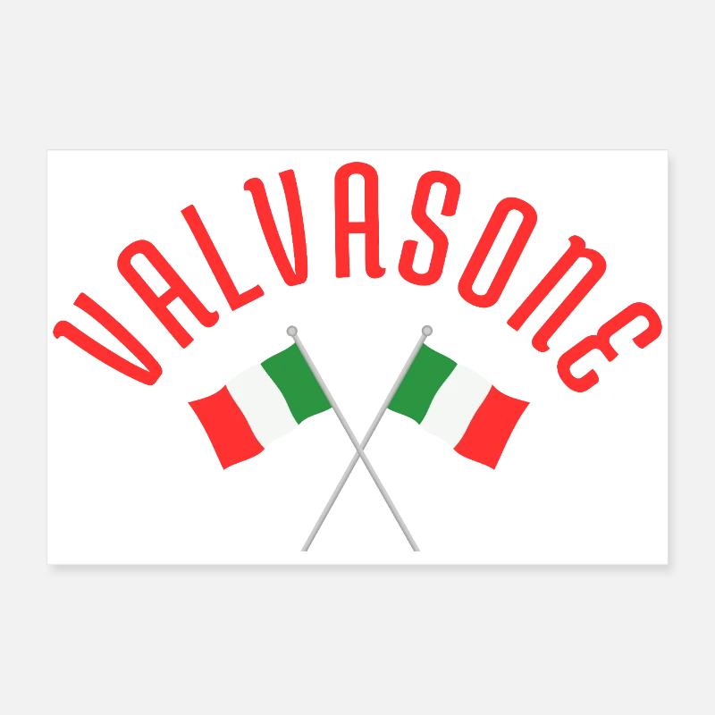 Valvasone Italy Flags Cross Emblem Poster 24" x 16" (60x40 cm)