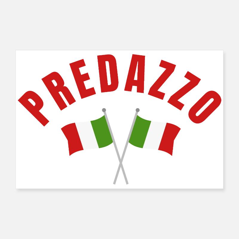 Drapeaux italiens de Predazzo Poster 60 x 40 cm