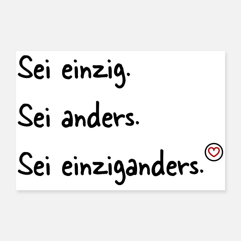 Sei einziganders Poster 60x40 cm