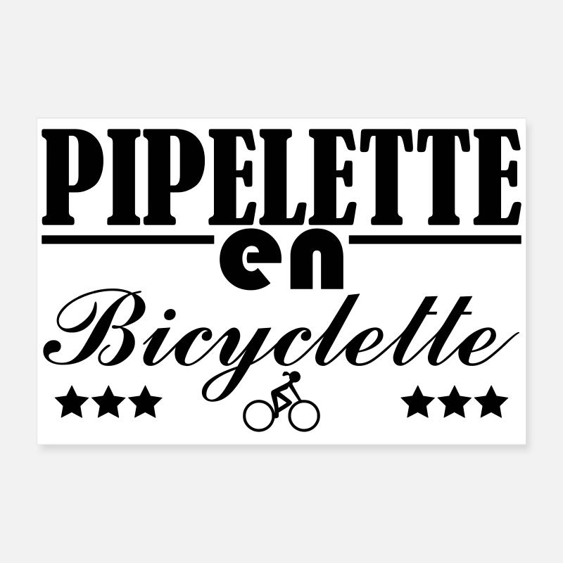 Pipelette en bicyclette Poster 60 x 40 cm