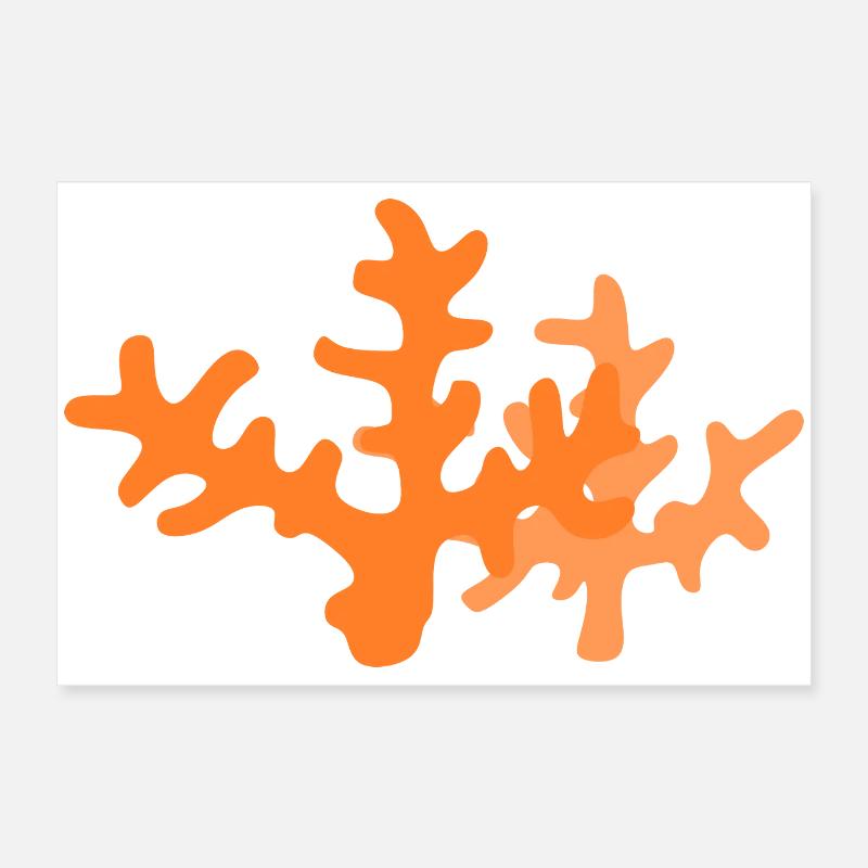 Orange Coral Reef Abstract Poster 24" x 16" (60x40 cm)