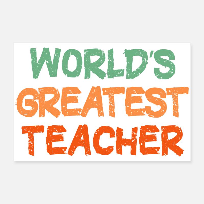 Hommage coloré à un enseignant écrit à la main Poster 60 x 40 cm