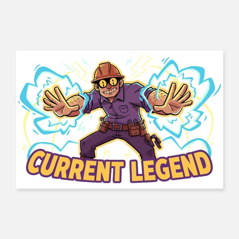 Kraftheld Electrician Current Legend Poster 24" x 16" (60x40 cm)
