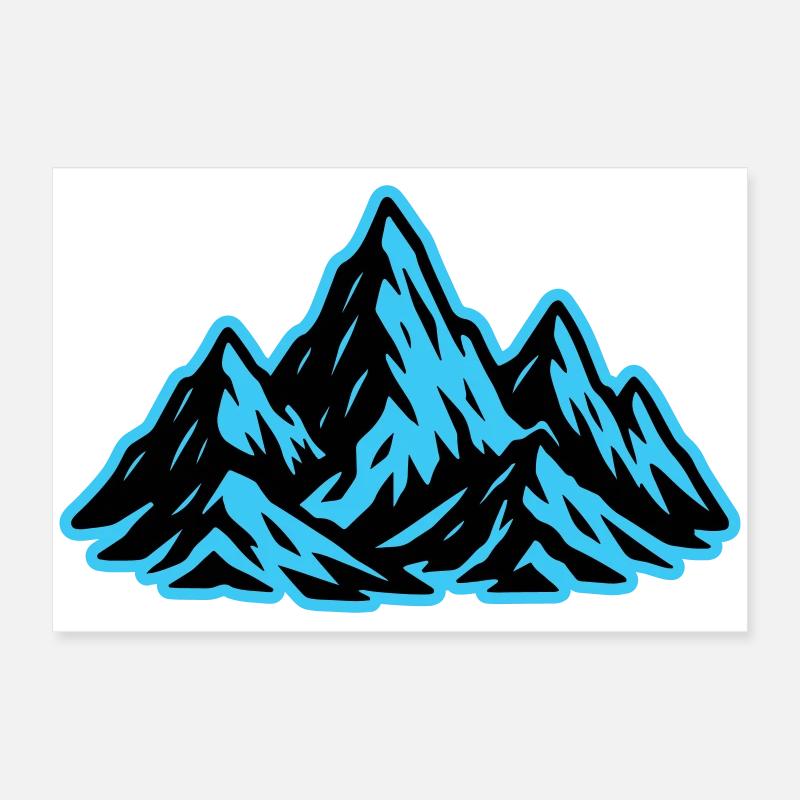 Berge Gipfel Symbol Poster 60x40 cm