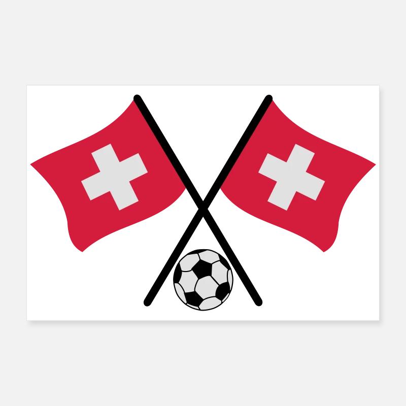 Swiss Soccer flag Poster 24" x 16" (60x40 cm)