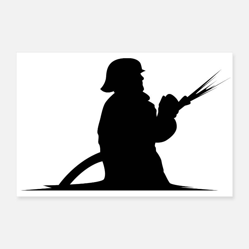 Graphique de l’icône de pompier de tuyau de pompier Poster 60 x 40 cm