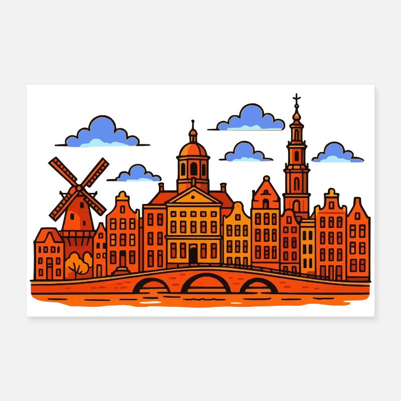 Amsterdam Skyline  Poster 60x40 cm