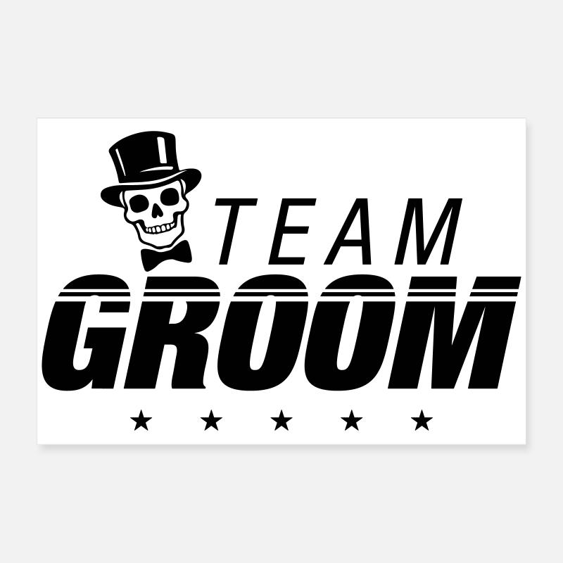 Team Groom Bachelor Party Skeleton Poster 24" x 16" (60x40 cm)