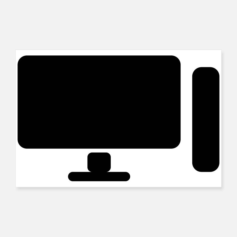 Icône minimaliste de configuration PC – Gamer Design Poster 60 x 40 cm