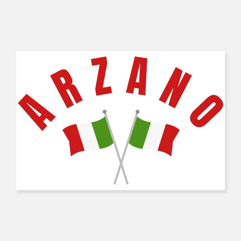Arzano Italian Flags  Poster 24" x 16" (60x40 cm)