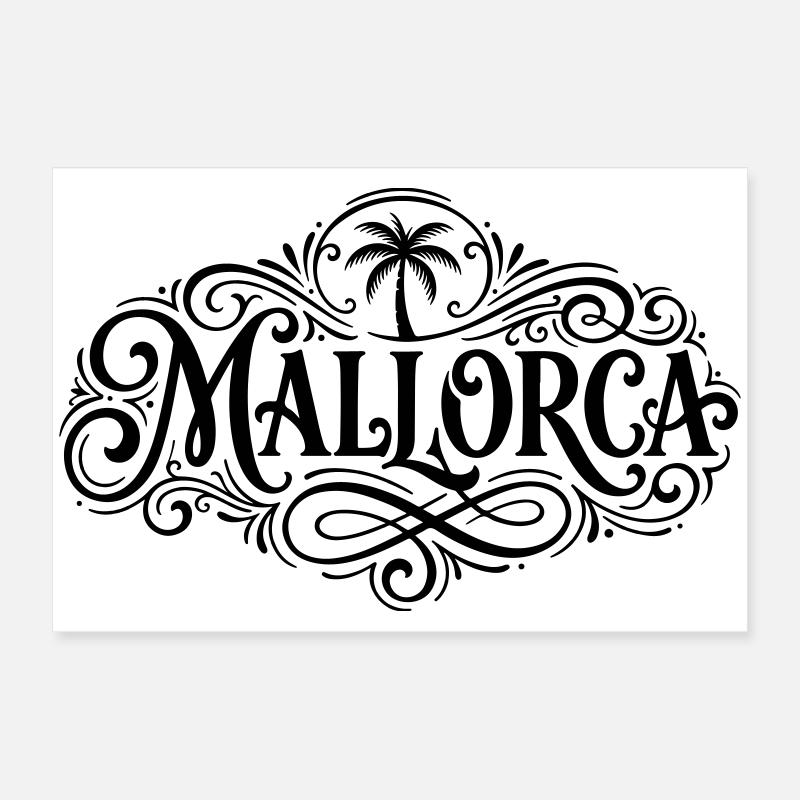Palmier à lettres de Majorque Poster 60 x 40 cm