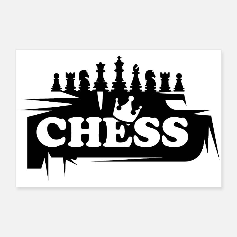 Chess Graffiti Pièces d’échecs Illustration Logo Poster 60 x 40 cm