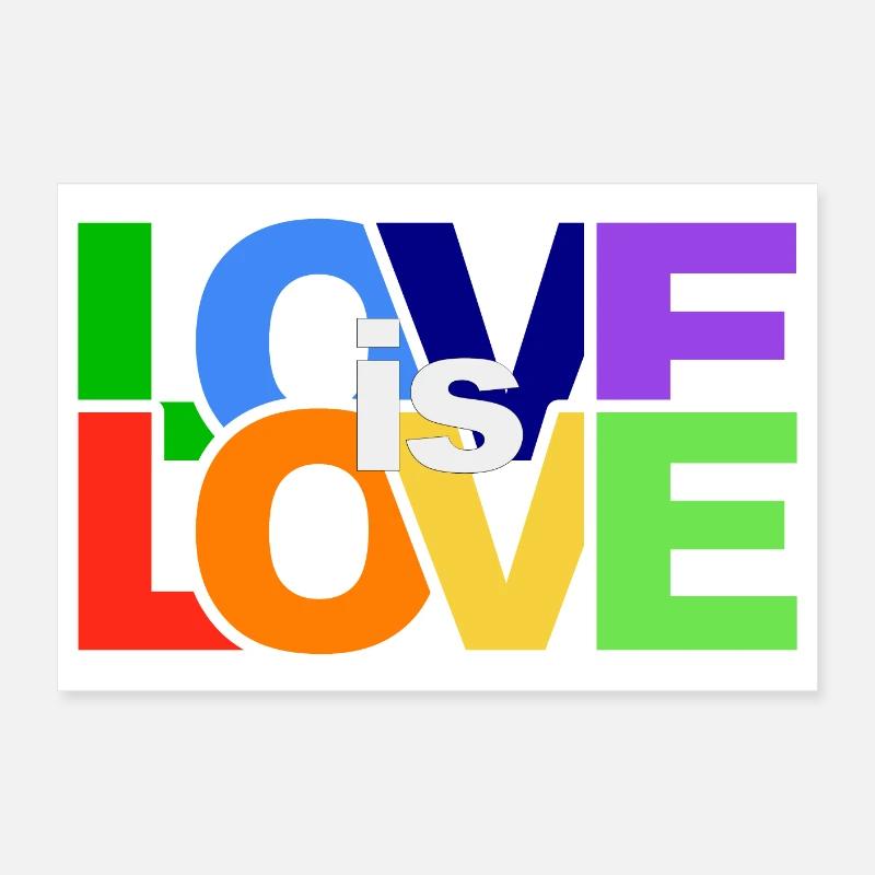 Déclaration d’amour colorée Poster 60 x 40 cm