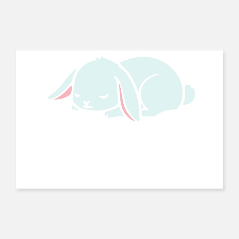 Schlafender Hase auf Wolke Traum Poster 60x40 cm
