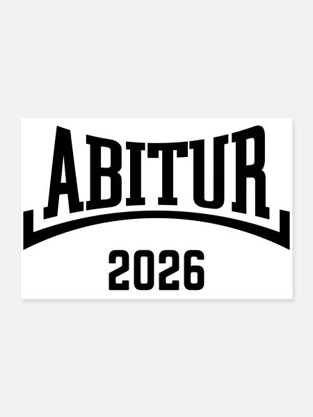 Abitur 2026 (Abiturient / Abi 26 / Konkav / B) - Poster 60 x 40 cm - blanc - Devant