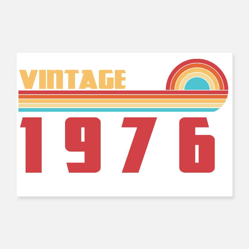 Tee 50 Ans Old School Né(e) 1976 Poster 60 x 40 cm