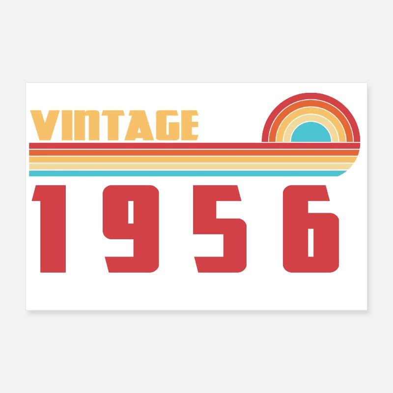 Tee 70 Ans Old School Né(e) 1956 Poster 60 x 40 cm