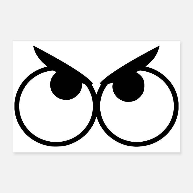 Angry looking eyes with eyebrows # Poster 24" x 16" (60x40 cm)